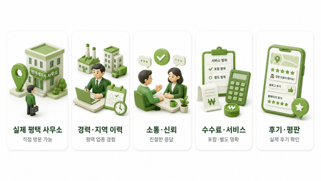 평택 세무사 선택 기준 5가지를 소통 수수료 후기 중심으로 정리한 안내
