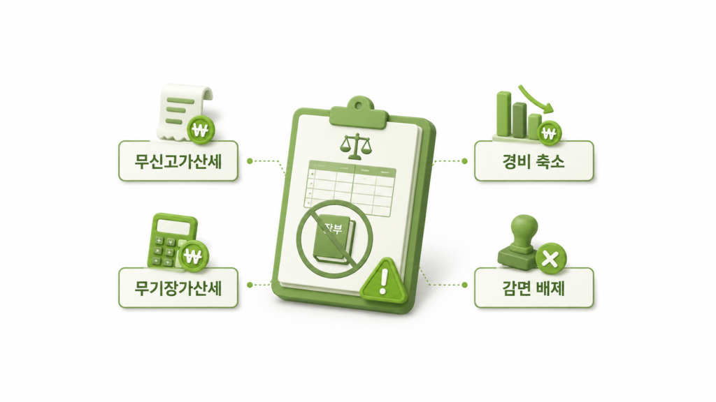 장부 없이 신고 시 불이익