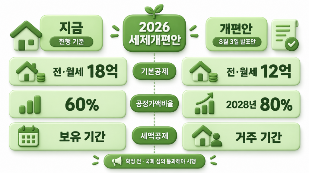 개편안으로 달라지는 기본공제·공정시장가액비율·세액공제 3가지